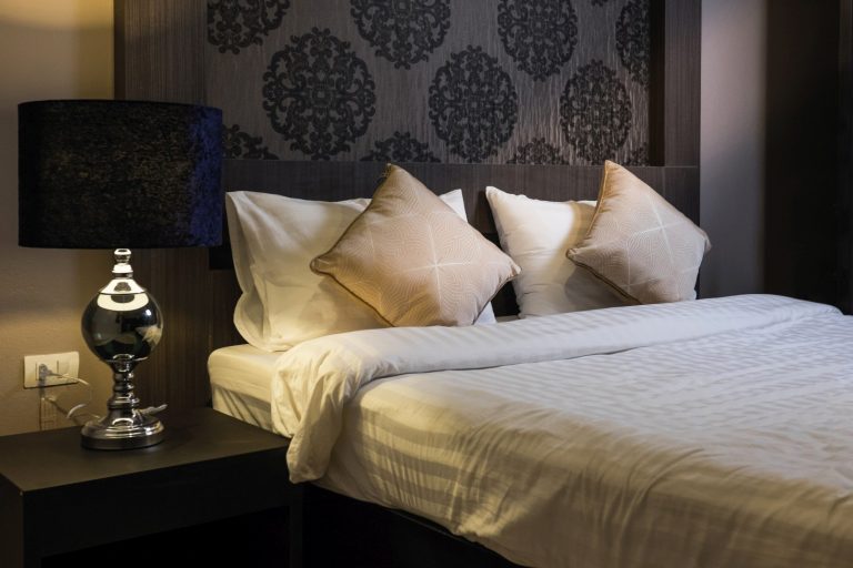 Beautiful Bedroom Interior in New Luxury Home, Hotel bedroom